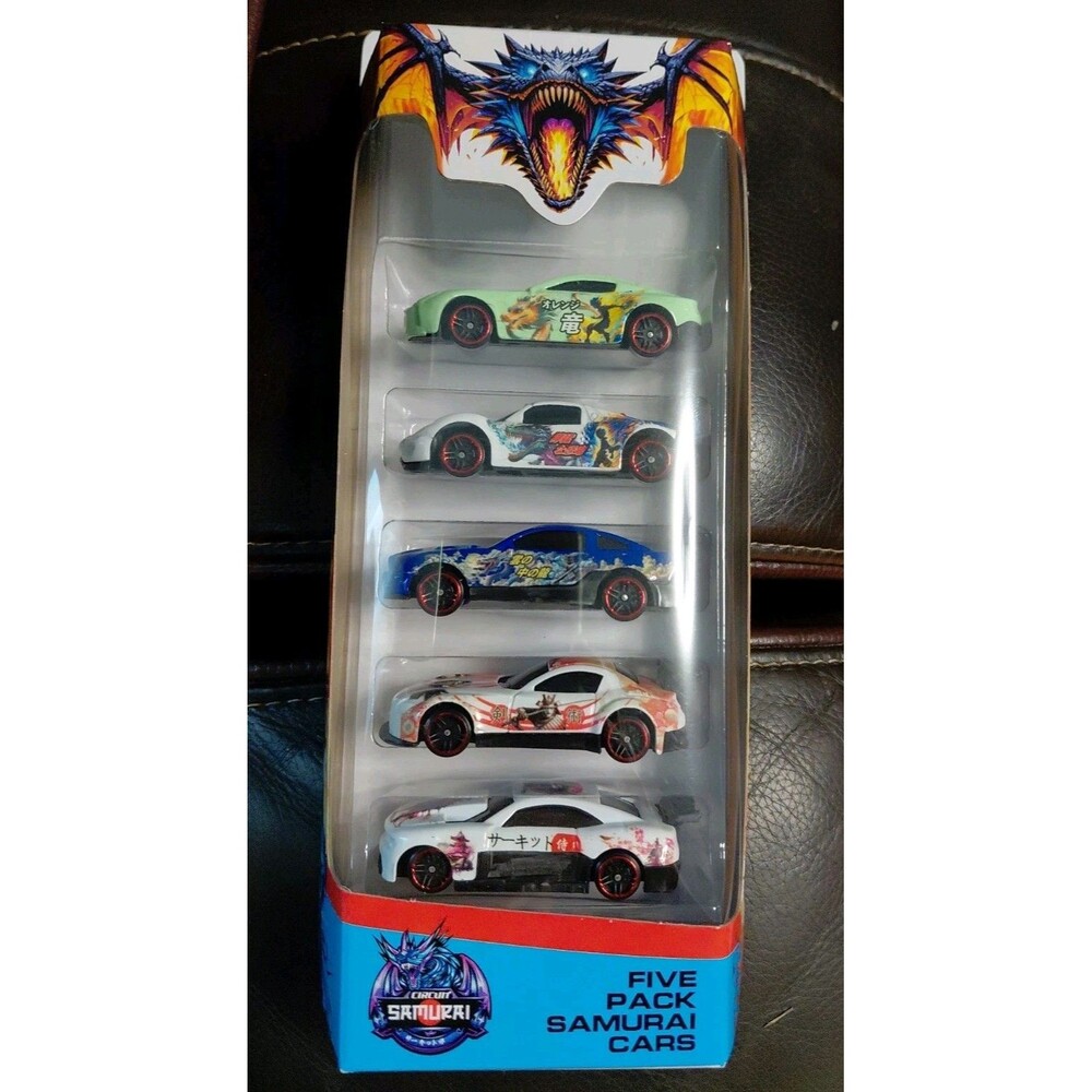 ​Boley Samurai Racers Modern Diecast Toy Cars Multicolor 5 Pack Dragon Graphic